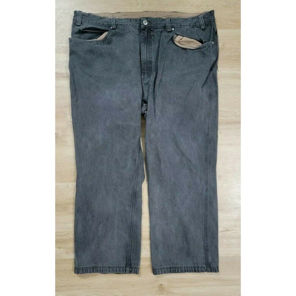 Duluth Trading Mens Jeans Size 46x30 DuluthFlex Ballroom Relaxed Fit Gray
